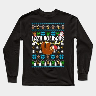 Funny Sloth Christmas Sweater Long Sleeve T-Shirt